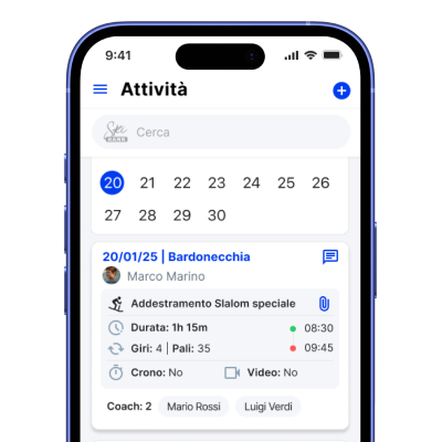 Schermata attività Skirank